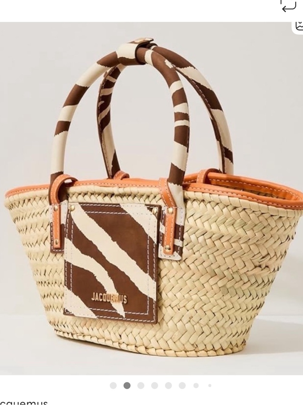 ***ISO- Jacquemus Le Petit Panier Soli Zebra Print Bag